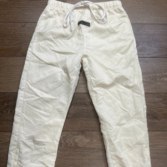 Fear of God Essentials Nylon Track Pants, Cream, Elastic Waistband Adjustable S - Picture 1 of 13